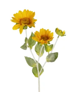 Alternative view of GloboStar® Artificial Garden YELLOW SUNFLOWER BRANCH 21384 Τεχνητό Διακοσμητικό Κλαδί Ηλιοτρόπιο Κίτρινο Y64cm