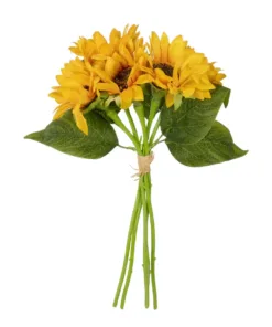GloboStar® GloboStar® Artificial Garden YELLOW SUNFLOWER BRANCH 21385 Τεχνητό Διακοσμητικό Μπουκέτο Ηλιοτρόπιο Κίτρινο Y36cm