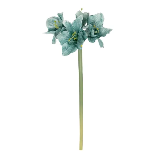 GloboStar® GloboStar® Artificial Garden SKY BLUE KAFFIR LILY BRANCH 21389 Τεχνητό Διακοσμητικό Κλαδί Μπλέ Κρίνο Y72cm