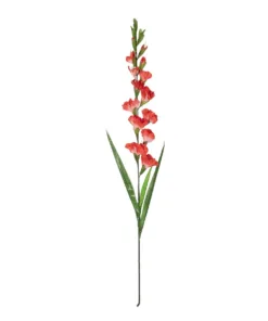 GloboStar® GloboStar® Artificial Garden RED GLADIOLUS FLOWER BRANCH 21396 Τεχνητό Διακοσμητικό Κλαδί Γλαδιόλα Y116cm