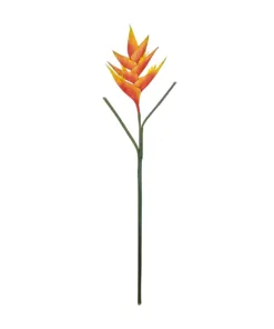 GloboStar® GloboStar® Artificial Garden ORANGE PEACOCK BRANCH 21397 Τεχνητό Διακοσμητικό Κλαδί Πορτοκαλί πουλί του παραδείσου Y85cm