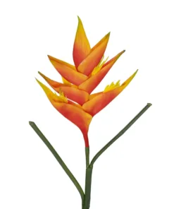 Alternative view of GloboStar® Artificial Garden ORANGE PEACOCK BRANCH 21397 Τεχνητό Διακοσμητικό Κλαδί Πορτοκαλί πουλί του παραδείσου Y85cm