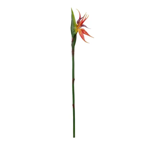 GloboStar® GloboStar® Artificial Garden ORANGE STELIZIA BRANCH 21399 Τεχνητό Διακοσμητικό Κλαδί  Πορτοκαλί Στρελίτζια Y82cm