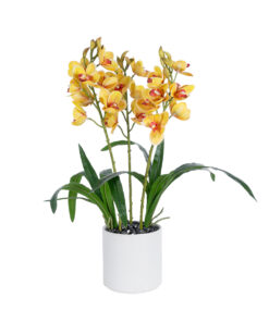 GloboStar® GloboStar® Artificial Garden YELLOW CHERRY CUMBIDIUM 21401 Διακοσμητικό Φυτό Κίτρινο Κυμβίδιο Υ60cm