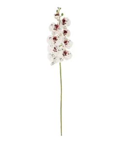 GloboStar® GloboStar® Artificial Garden WHITE ORCHID BRANCH 21406 Τεχνητό Διακοσμητικό Κλαδί Λευκή Ορχιδέα Y95cm