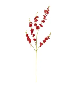 GloboStar® GloboStar® Artificial Garden RED DANCE ORCHID BRANCH 21413 Τεχνητό Διακοσμητικό Κλαδί Κόκκινη Ορχιδέα Y90cm