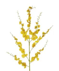 Alternative view of GloboStar® Artificial Garden YELLOW DANCE ORCHID BRANCH 21414 Τεχνητό Διακοσμητικό Κλαδί Κίτρινη Ορχιδέα Y110cm
