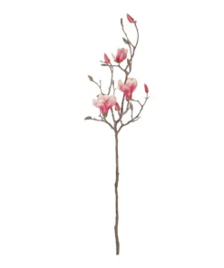 GloboStar® GloboStar® Artificial Garden WHITE - PINK MAGNOLIA 21416 Τεχνητό Διακοσμητικό Κλαδί Ροζ Μανόλια Μ30 x Π13 x Υ110cm