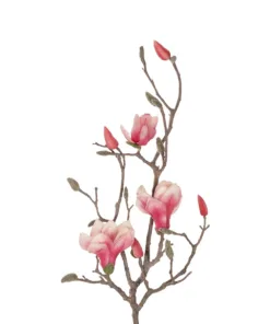 Alternative view of GloboStar® Artificial Garden WHITE - PINK MAGNOLIA 21416 Τεχνητό Διακοσμητικό Κλαδί Ροζ Μανόλια Μ30 x Π13 x Υ110cm