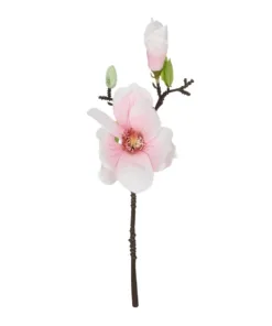 GloboStar® GloboStar® Artificial Garden WHITE PINK MAGNOLIA BRANCH 21417 Τεχνητό Διακοσμητικό Κλαδί Λευκή Ροζ Μανόλια Y36cm