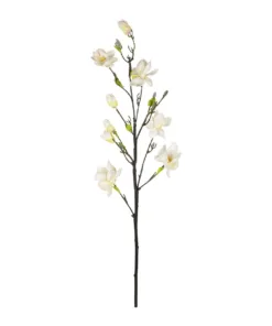 GloboStar® GloboStar® Artificial Garden WHITE YELLOW MAGNOLIA BRANCH 21419 Τεχνητό Διακοσμητικό Κλαδί Λευκή Κίτρινη Μανόλια Y108cm