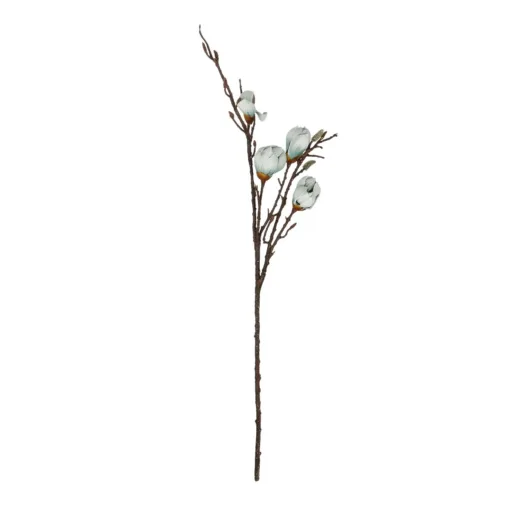 GloboStar® GloboStar® Artificial Garden LIGHT BLUE MAGNOLIA BRANCH 21420 Τεχνητό Διακοσμητικό Κλαδί Μπλε Μανόλια Y105cm