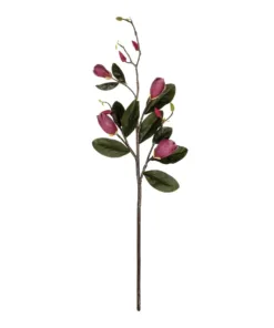 GloboStar® GloboStar® Artificial Garden DARK PING MAGNOLIA BRANCH 21421 Τεχνητό Διακοσμητικό Κλαδί Ροζ Μανόλια Y120cm