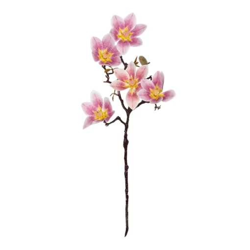 GloboStar® GloboStar® Artificial Garden PING MAGNOLIA BRANCH 21424 Τεχνητό Διακοσμητικό Κλαδί Ροζ Μανόλια Y57cm