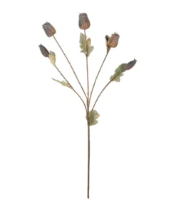 GloboStar® GloboStar® Artificial Garden POPPY FRUIT BRANCH 21432 Τεχνητό Διακοσμητικό Κλαδί Παπαρούνα Y62cm