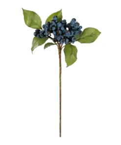 GloboStar® GloboStar® Artificial Garden BLUBERRIES FRUIT BRANCH 21434 Τεχνητό Διακοσμητικό Κλαδί Μπλε Μύρτιλο Y30cm