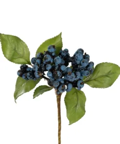 Alternative view of GloboStar® Artificial Garden BLUBERRIES FRUIT BRANCH 21434 Τεχνητό Διακοσμητικό Κλαδί Μπλε Μύρτιλο  Y30cm