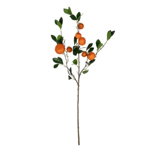GloboStar® GloboStar® Artificial Garden ORANGE FRUIT BRANCH 21435 Τεχνητό Διακοσμητικό Κλαδί Πορτακαλιά Y83cm