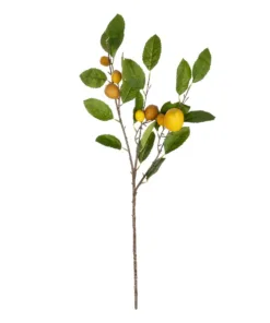 GloboStar® GloboStar® Artificial Garden YELLOW LEMON FRUIT BRANCH 21437 Τεχνητό Διακοσμητικό Κίτρινο Κλαδί Πορτακαλιά Y80cm