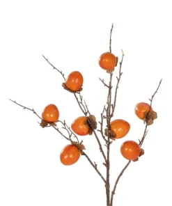 Alternative view of GloboStar® Artificial Garden PERSIMMON FRUIT 21439 Τεχνητό Διακοσμητικό Κλαδί Πορτοκαλί & Καφέ Λωτός Μ35 x Π7 x Υ90cm