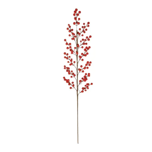 GloboStar® GloboStar® Artificial Garden RED BERRIES FRUIT BRANCH 21440 Τεχνητό Διακοσμητικό Κλαδί Κόκκινο Γκί Y96cm