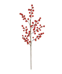 GloboStar® GloboStar® Artificial Garden RED BERRIES FRUIT BRANCH 21441 Τεχνητό Διακοσμητικό Κλαδί Κόκκινο Γκί Y66cm