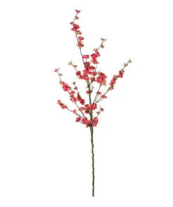 GloboStar® GloboStar® Artificial Garden CHINESE RED PLUM BLOSSOM BRANCH 21459 Τεχνητό Διακοσμητικό Κλαδί Κόκκινης Κερασίας Y113cm