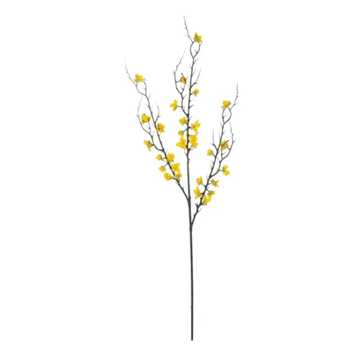 GloboStar® GloboStar® Artificial Garden YELLOW JUNGLE GERANIUM BLOSSOM BRANCH 21460 Τεχνητό Διακοσμητικό Κλαδί Κίτρινο Γεράνι Y95cm