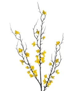 GloboStar® Artificial Garden YELLOW JUNGLE GERANIUM BLOSSOM BRANCH 21460 Τεχνητό Διακοσμητικό Κλαδί Κίτρινο Γεράνι Y95cm 6 21460 3