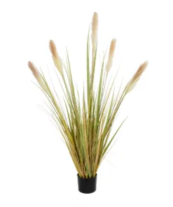 GloboStar® GloboStar® Artificial Garden PAMPAS GRASS 21478 Τεχνητό Διακοσμητικό Φυτό Μπεζ & Πράσινο Πάμπας Μ90 x Π40 x Υ150cm