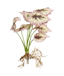 GloboStar® GloboStar® Artificial Garden BEGONIA LEAVES ROOTED 21489 Τεχνητό Διακοσμητικό Φυτό Πολύχρωμη Βιγόνια Μ25 x Π14 x Υ35cm