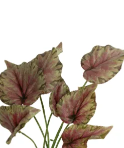 Alternative view of GloboStar® Artificial Garden BEGONIA LEAVES ROOTED 21490 Τεχνητό Διακοσμητικό Φυτό Πολύχρωμη Βιγόνια Μ25 x Π14 x Υ35cm