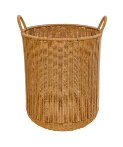 GloboStar® GloboStar® Artificial Garden TORINO 21492 Διακοσμητικό Πλεκτό Καλάθι - Κασπώ Γλάστρα - Flower Pot Μπεζ Φ37cm x Υ52cm