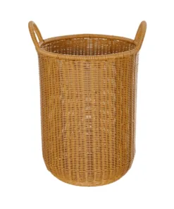 GloboStar® GloboStar® Artificial Garden TORINO 21493 Διακοσμητικό Πλεκτό Καλάθι - Κασπώ Γλάστρα - Flower Pot Μπεζ Φ31cm x Υ47cm