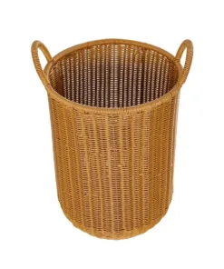 Alternative view of GloboStar® Artificial Garden TORINO 21493 Διακοσμητικό Πλεκτό Καλάθι - Κασπώ Γλάστρα - Flower Pot Μπεζ Φ31cm x Υ47cm