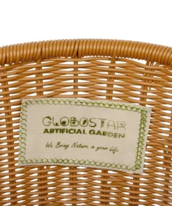 GloboStar® Artificial Garden TORINO 21493 Διακοσμητικό Πλεκτό Καλάθι - Κασπώ Γλάστρα - Flower Pot Μπεζ Φ31cm x Υ47cm 11 21493 6