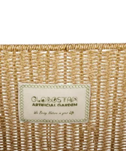 GloboStar® Artificial Garden CAVES 21496 Διακοσμητικό Πλεκτό Καλάθι - Κασπώ Γλάστρα - Flower Pot Μπεζ Μ32 x Π28 x Υ30cm 11 21496 6