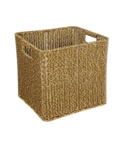 GloboStar® GloboStar® Artificial Garden SIENA 21497 Διακοσμητικό Πλεκτό Καλάθι - Κασπώ Γλάστρα - Flower Pot Μπεζ Μ32 x Π28 x Υ30cm