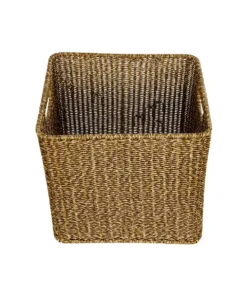 Alternative view of GloboStar® Artificial Garden SIENA 21497 Διακοσμητικό Πλεκτό Καλάθι - Κασπώ Γλάστρα - Flower Pot Μπεζ Μ32 x Π28 x Υ30cm