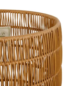 GloboStar® Artificial Garden DAKOTA 21498 Διακοσμητικό Πλεκτό Καλάθι - Κασπώ Γλάστρα - Flower Pot Μπεζ Φ33cm x Υ33cm 10 21498 5