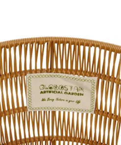 GloboStar® Artificial Garden DAKOTA 21498 Διακοσμητικό Πλεκτό Καλάθι - Κασπώ Γλάστρα - Flower Pot Μπεζ Φ33cm x Υ33cm 11 21498 6