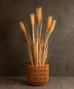 GloboStar® Artificial Garden DAKOTA 21498 Διακοσμητικό Πλεκτό Καλάθι - Κασπώ Γλάστρα - Flower Pot Μπεζ Φ33cm x Υ33cm 12 21498 7