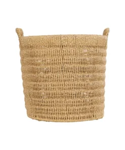 Alternative view of GloboStar® Artificial Garden BARBADOS 21499 Διακοσμητικό Πλεκτό Καλάθι - Κασπώ Γλάστρα - Flower Pot Μπεζ Μ28 x Π28 x Υ26cm