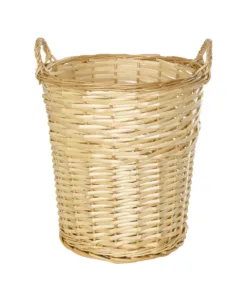 GloboStar® GloboStar® Artificial Garden ARIZONA 21503 Διακοσμητικό Πλεκτό Καλάθι - Κασπώ Γλάστρα - Flower Pot Μπεζ Φ36 x Υ38cm