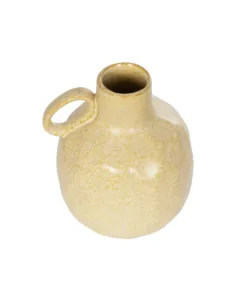 Alternative view of GloboStar® Artificial Garden SCHEELITE 21507 Διακοσμητικό Κεραμικό Βάζo Μπέζ Φ15 x Υ17 cm