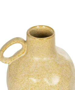 GloboStar® Artificial Garden SCHEELITE 21507 Διακοσμητικό Κεραμικό Βάζo Μπέζ Φ15 x Υ17 cm 10 21507 5