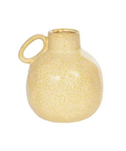 GloboStar® GloboStar® Artificial Garden SCHEELITE 21508 Διακοσμητικό Κεραμικό Βάζo Μπέζ Φ11 x Υ12 cm