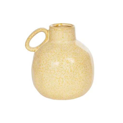 GloboStar® GloboStar® Artificial Garden SCHEELITE 21508 Διακοσμητικό Κεραμικό Βάζo Μπέζ Φ11 x Υ12 cm
