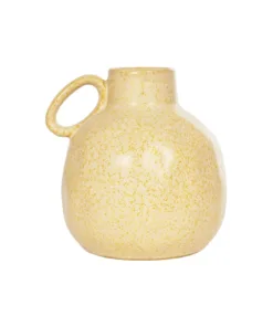 GloboStar® Artificial Garden SCHEELITE 21508 Διακοσμητικό Κεραμικό Βάζo Μπέζ Φ11 x Υ12 cm 9 21508 4