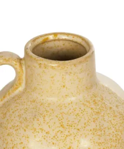 GloboStar® Artificial Garden SCHEELITE 21508 Διακοσμητικό Κεραμικό Βάζo Μπέζ Φ11 x Υ12 cm 10 21508 5